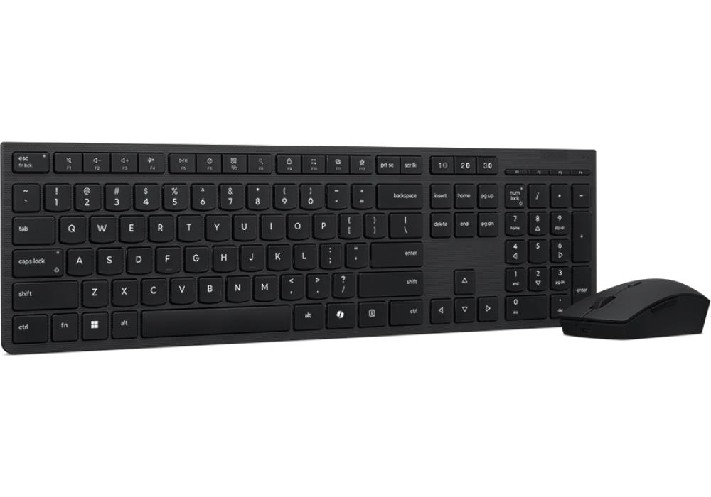 Lenovo Professional Wireless Rechargeable Combo – Keyboard & Mouse, Arabic Layout, Dual‑Mode 2.4G/BT, Copilot Key, 4000 DPI Mouse