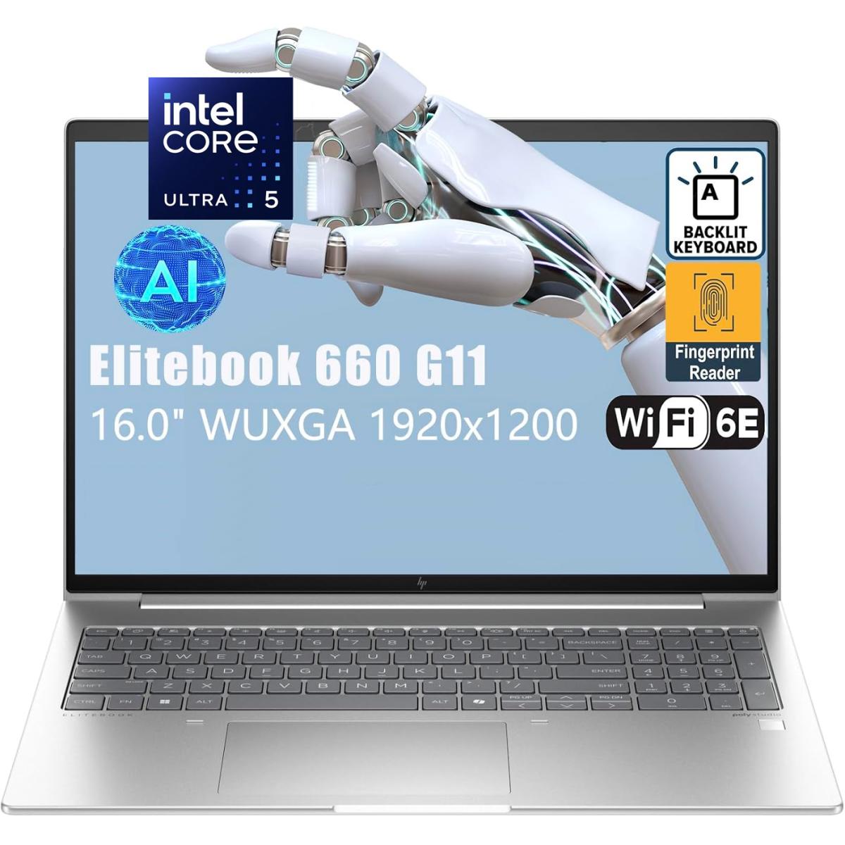 Hp Elitebook 660 G11 (2024) Intel Core Ultra 5 125u 12 Core Enterprise Performance Ai Enhanced Pc Proteed By Hp Wolf Security W/ Ddr5 Memory & 16" Ips Display Silver