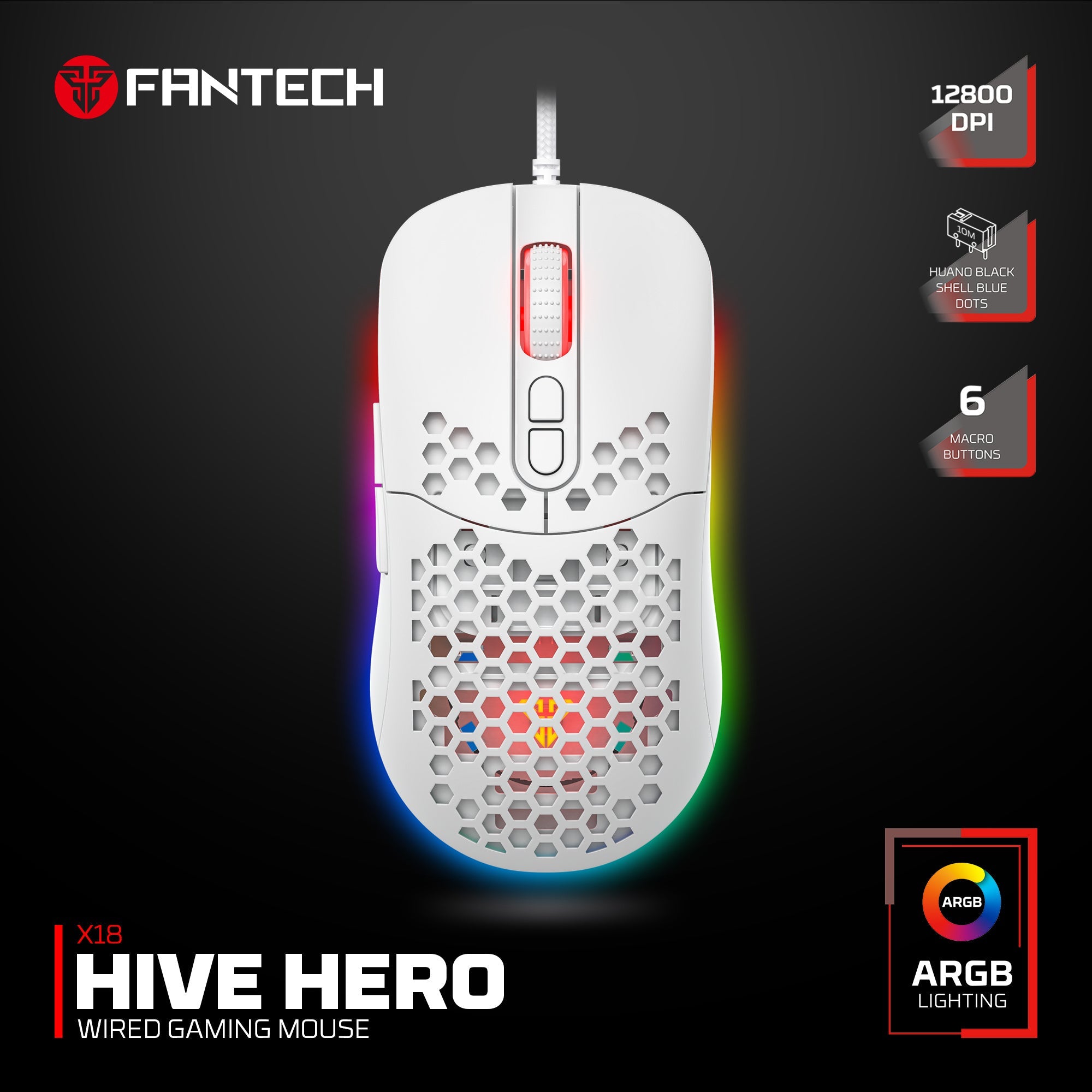 Fantech RGB gaming mouse for computer setup
