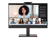 Lenovo ThinkVision T24mv-30 24" IPS Full HD 75Hz E-Meeting Monitor Built In 5MP IR+RGB Webcam & Speakers & Mic w/ HDMI 2.1, DP, USB C & USB Hub Adjustable Stand