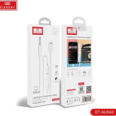 Earldom Et - AUX42 Stereo Aux Cable - White, adapter