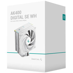 DeepCool AK400 Digital SE 1850 RPM PWM CPU Air Cooler 4 Heatpipes Chip Cooling Heatsink w/ w/ ARGB LED Strip & Digital Screen Displays , White