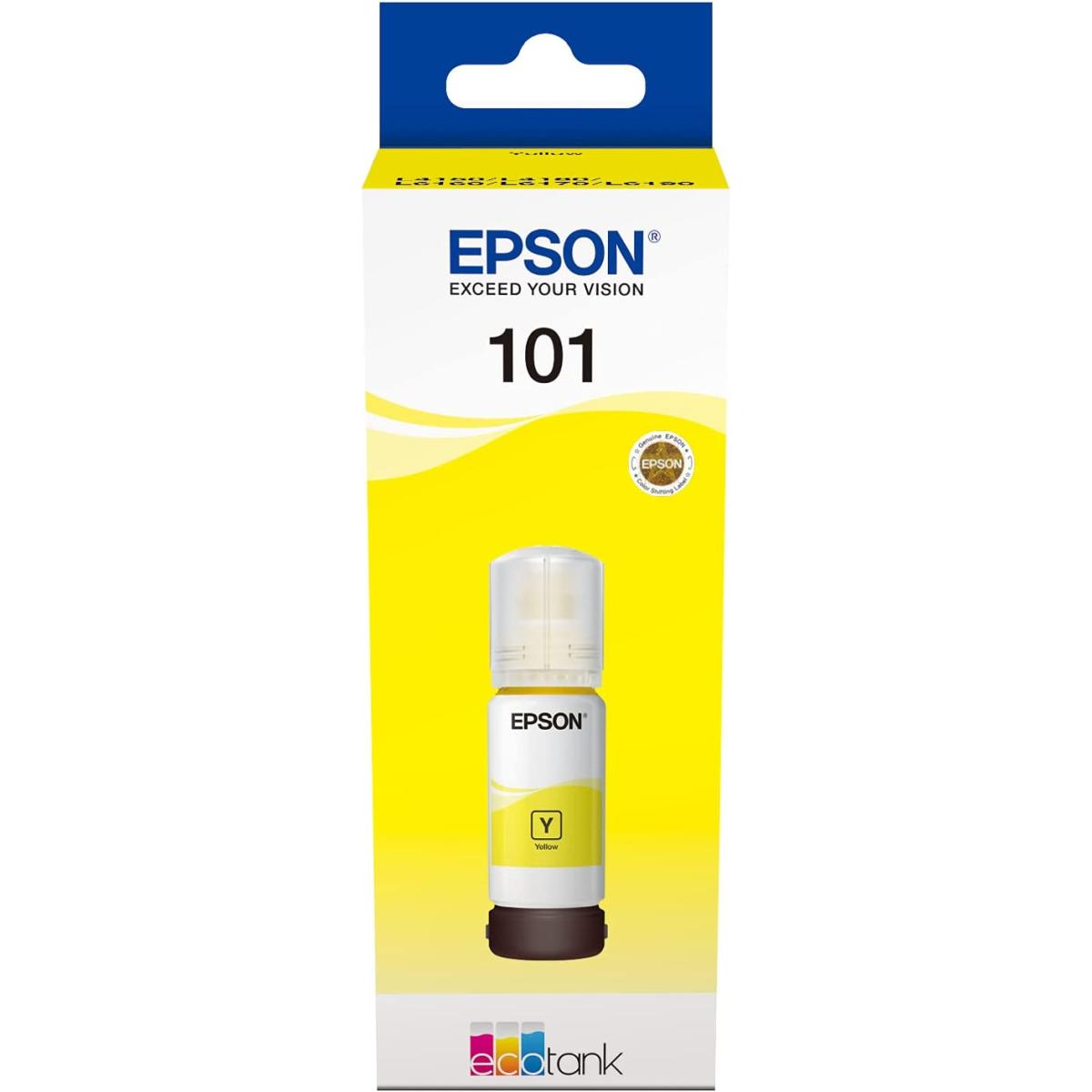 Genuine Epson 101 Ecotank Ink Bottle 70 Ml Yellow - CompuMe