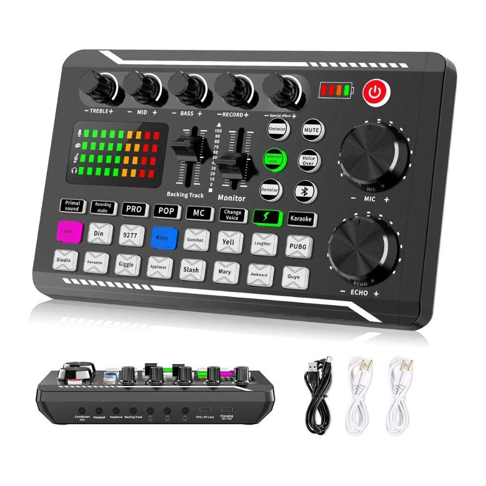 Facmogu F998 Live Sound Card Audio Mixer - CompuMe
