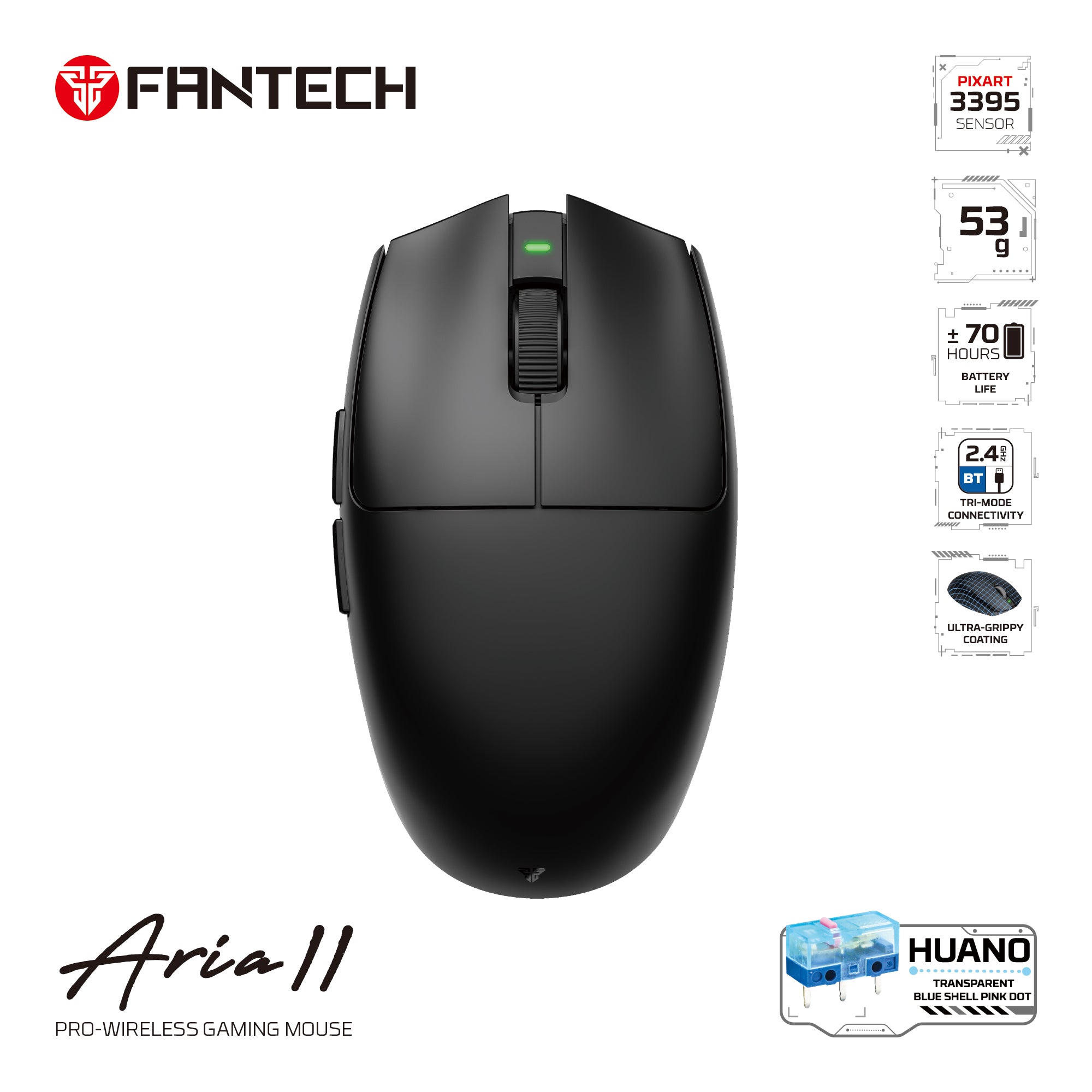 Fantech Aria Xd7v2 Wireless Gaming Mouse, 53g Ultra-lightweight Huano Switches, Fantech Aria Xd7v2 Wireless Gaming Mouse, 53g Ultra-lightweight Huano Switches,