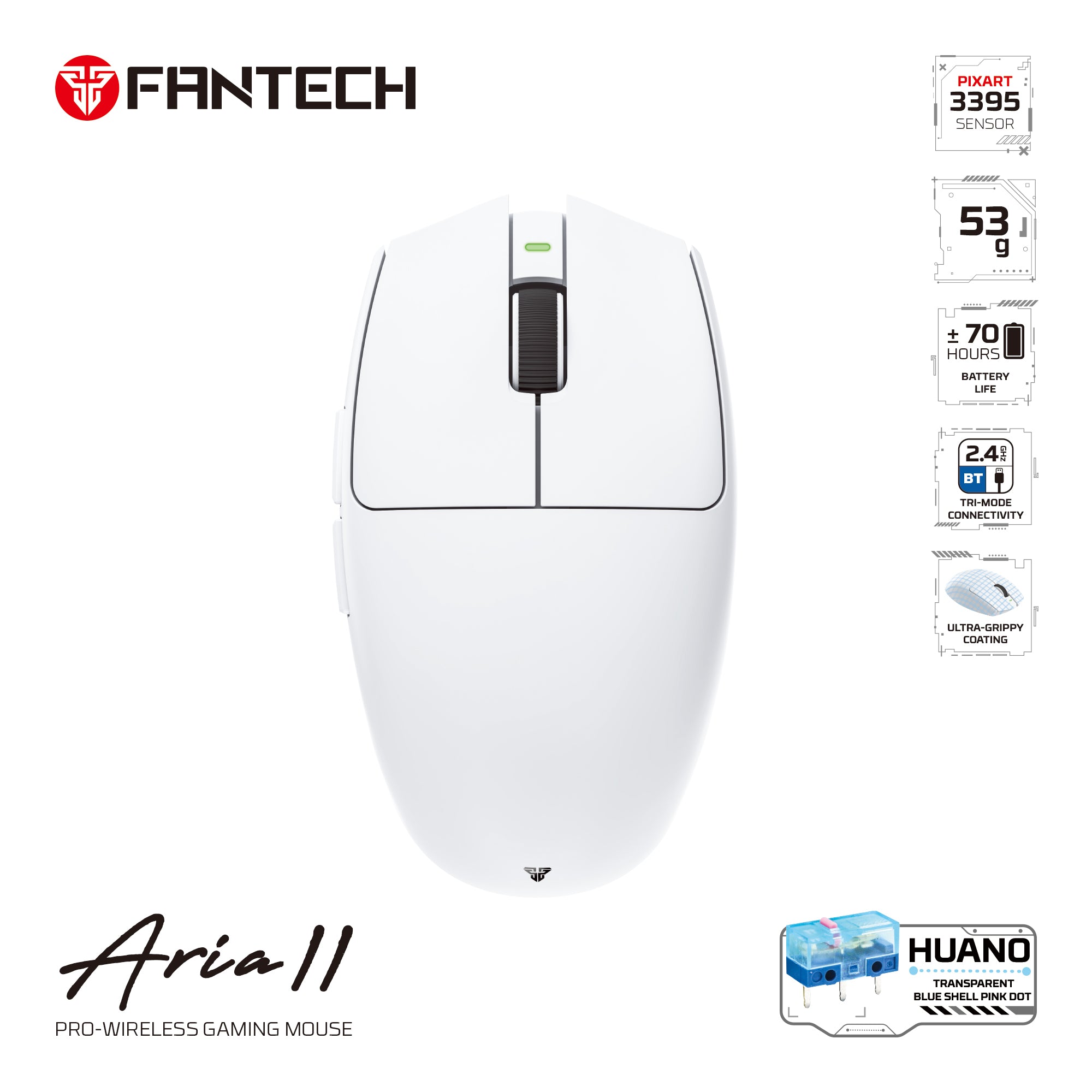 Fantech Aria Xd7v2 Wireless Gaming Mouse, 53g Ultra-lightweight Huano Switches, Fantech Aria Xd7v2 Wireless Gaming Mouse, 53g Ultra-lightweight Huano Switches,