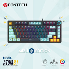 Fantech Mk875v2 Atom 81 Rgb Mechanical Gaming Keyboard Mizu Edition Navy Blue