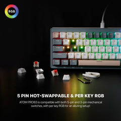 Fantech Mk912 Atom Pro63 Rgb Bluetooth, Wireless Gaming Keyboard Saturn