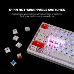 Fantech Mk918 Atom Pro97 Wireless Mechanical Gaming Keyboard White