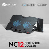 Fantech Notebook Cooler NC12 Two Fan Suitable for 9 - 15.6 Inch Laptop