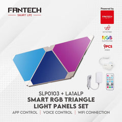 Fantech Smart RGB Triangle Light Panels Set SLP0103 + LA1ALP 9Pcs - CompuMe