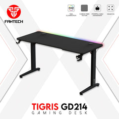 Fantech Tigris GD214 Gaming Desk RGB Illumination Premium and Sleek Large Surface with Cable Management - CompuMe