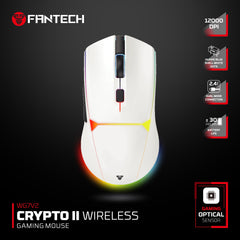 Fantech WG7V2 Crypto Ii Wireless Gaming Mouse White, RGB, mice