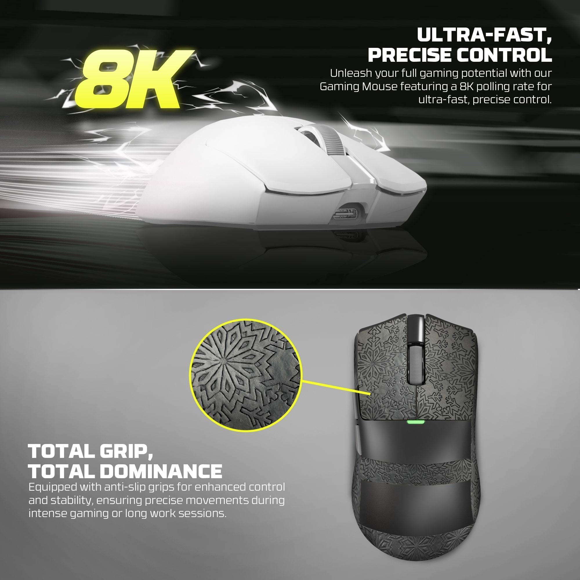 Fantech 8K RGB wireless gaming mouse for computer setup