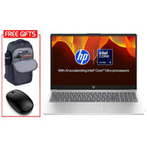 HP Laptop 15-fd1063ne (2025) NEW Intel Core Ultra 5 125H 14-Cores w/ High-Performance Processor & Backlit Keyboard & Bundle ((HP BackPack + HP Bleutooth Mouse)) - Natural silver