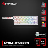 Fantech Keyboard ATOM HE68 MK922 MAGNETIC SWITCH – WHITE