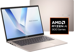 ASUS Vivobook 14 – AMD Ryzen AI 5 330 + Radeon Graphics, 16GB DDR5, 512GB PCIe 4.0 SSD, 14" FHD+ IPS Anti‑Glare, Wi‑Fi 6, Copilot Key, MIL‑STD 810H, Windows 11 Home - Platinum Gold