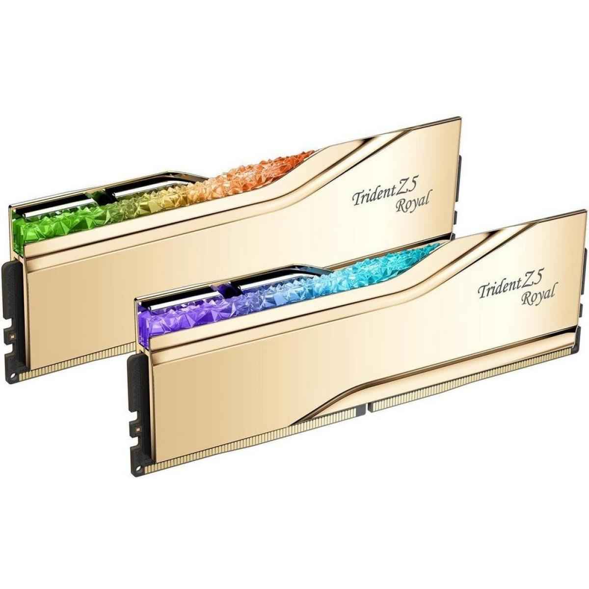 G.SKILL Trident Z5 Royal RGB Series 32GB (2x16GB) DDR5 RAM 6000MT/s CL28 Memory Kit - Gold | F5-6000J2836G16GX2-TR5G |
