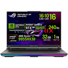 ASUS ROG Strix G16 (2025) G614FR 9Gen AMD Ryzen™ 9 9955HX3D 16-Cores w/ Nvidia RTX 5070 TI 12GB DDR7 & 16" IPS 2.5K 240Hz Display - Volt Green