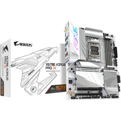 GIGABYTE X670E Aorus Pro X AM5 ATX Motherboard, AMD X670 Chipset, 4x DDR5 DIMM Slots, Up to 256GB Max Memory, Wi-Fi 7 & BT 5.3, 1x PCIe 5.0 x16, 4x M.2 Slots, White