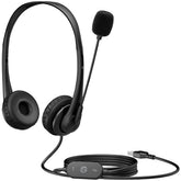 HP Stereo USB G2 Noise-Cancelling Mic with Vegan Leather Earcups, Flexible 3.5Mm Audio Jack, Laptop/Pc/Office/Home Use, in-Line Volume Control
