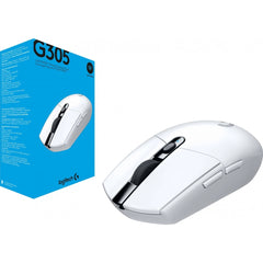 Logitech G305 Lightspeed Wireless Gaming Mouse, Hero Sensor, 12,000 DPI, Lightweight, 6 Programmable Buttons, 250h Battery, On-Board Memory, Compatible with PC, Mac - White