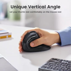 Ugreen 25444 Wireless Vertical Ergonomic Mouse 2.4g And Bluetooth