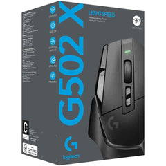 Logitech New G502 X Lightspeed Wireless Lightforce Hybrid Optical Mechanical Switches Hero 25k Sensor For Macos & Windows , Black