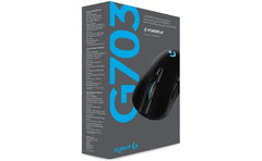 Logitech New G703 Lightspeed Wireless W/ Hero 25k Sensor Lightsync Rgb Lightweight 95g+10g Optional Rubber Side Grips Black