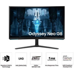 Samsung 32" Odyssey Neo G8 4k Uhd 240hz 1ms G Sync Curved Hdr 2000 G Sync Compatible Adjustable Stand