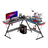 Gameon L-shaped Slayer i Series Gaming Desk (size: 129*129*74cm & Table Top