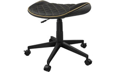 Cougar CROSSER Multi-Use Gaming Stool Scalloped Seat PVC Synthetic Leather Upholstery Adjustable Height Base with 5 Wheels Up to 120 kg Weight Support, Balck-Gold