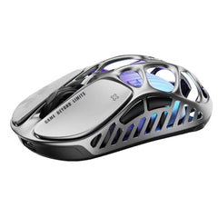 GravaStar Mercury X Wireless Gaming Mouse – 32,000 DPI PAW 3950 Sensor, 1000Hz Polling Rate, Only 49g, Magnesium Alloy Hollow Frame, RGB Lighting, 5 Programmable Buttons-Silver | MERCURY XPRO Silver |