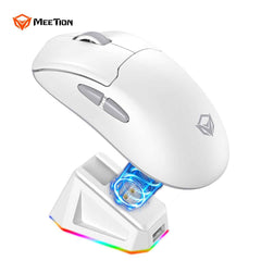 Meetion Air GW39 PAW3395 Sensor Wireless Gaming Mouse with Charging Dock - White