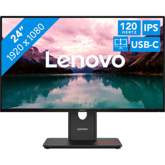 Lenovo Thinkvision T24 40 24" Ips Full Hd 120hz 99% Srgb 5 Star Eye Comfort Certification Adjustable Stand W/ Hdmi & Displayport & Usb Hub & Usb C Adjustable Stand