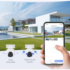 Ezviz H80F Multi Triple-Lens Smart Home Wi-Fi Camera, 2K+ Triple Lenses, 360° Panoramic View, 12x Mixed Zoom, Color Night Vision, Two Patrol Modes, IP67 Weatherproof, White