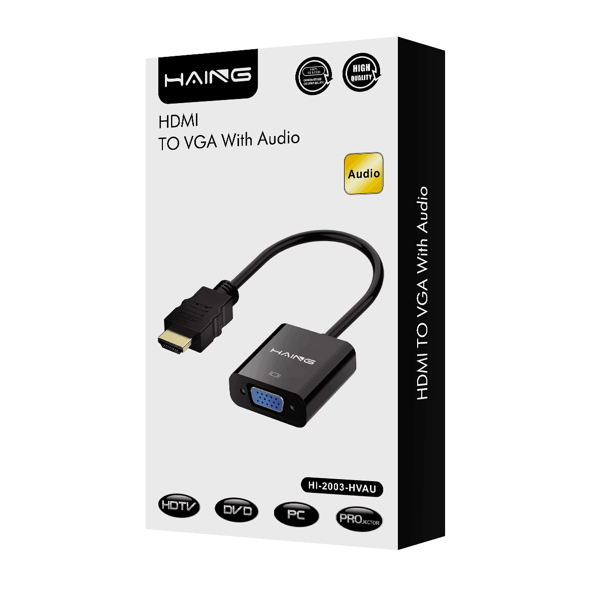 Haing HDMI to Vga with Audio High Quality, HDMI cable