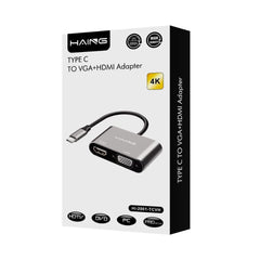 HAING TYPE C TO VGA+HDMI Adapter 4K - CompuMe