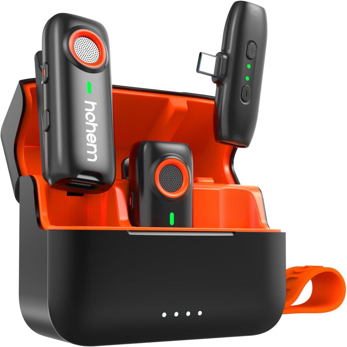 Hohem Mic 01 Wireless Lavalier Microphone Dsp Noise Cancellation 20 Hours Battery, Wireless Microphone For Android, Pc, Camera, Interview, Vlogs (2 Tx + 1 Rx + Charging Case) Black - CompuMe Hohem Mic 01 Wireless Lavalier Microphone Dsp Noise Cancellation 20 Hours Battery, Wireless Microphone For Android, Pc, Camera, Interview, Vlogs (2 Tx + 1 Rx + Charging Case) Black - CompuMe