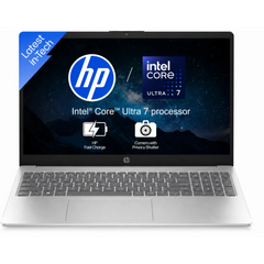 HP Laptop AI 15-fd2102TU (2025) Intel Core Ultra 7 255U 12-Cores Slim Design w/ Fast Charging & DDR5 Memory (Customized) - Natural silver
