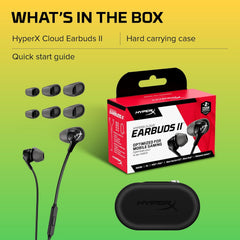 Hyperx Cloud Earbuds Ii – 14mm Drivers, Four Eartips, Hard-shell Carrying Case,