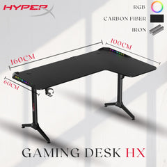 Hyperx l Shaped Gaming Desk, Corner Computer Desk, Sturdy Home Office Computer