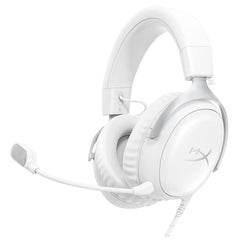HyperX Cloud III DTS:X Spatial Virtual 3D Surround Sound Gaming Headset w/ Improved Bass & Superior Noise-cancelling Mic Quality & Onboard Controls , Multiplatform Compatibility (USB-C, USB-A, and 3.5mm) - White | SKU: BS7C1AA |