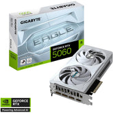 GIGABYTE GeForce RTX 5060 EAGLE OC ICE Graphics Card, 8GB GDDR7 128-Bit Memory, 2497 MHz Core Clock, 28 Gbps Memory Clock, 3840 CUDA Cores, PCI Express 5.0, White