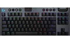 Logitech G915 X Lightspeed TKL Wireless Mechanical Gaming Keyboard, Double-Shot PBT Keycaps, Fully Programmable Keys, RGB Backlit Mac/PC Gaming Keyboards, Aluminum Finish, GL Clicky Switches, Black