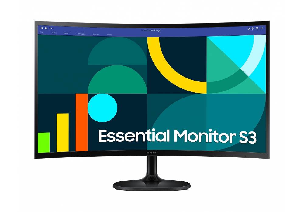 Samsung S3 Essential (D362) 24" Full-HD, VA Curved Monitor, 100Hz, 4MS (GTG), Narrow Border Design, Eye-Care Mode & Flicker Free