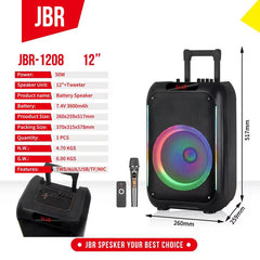 Jbr-1208 12-inch Bluetooth Speaker with Led Lighting Effect
