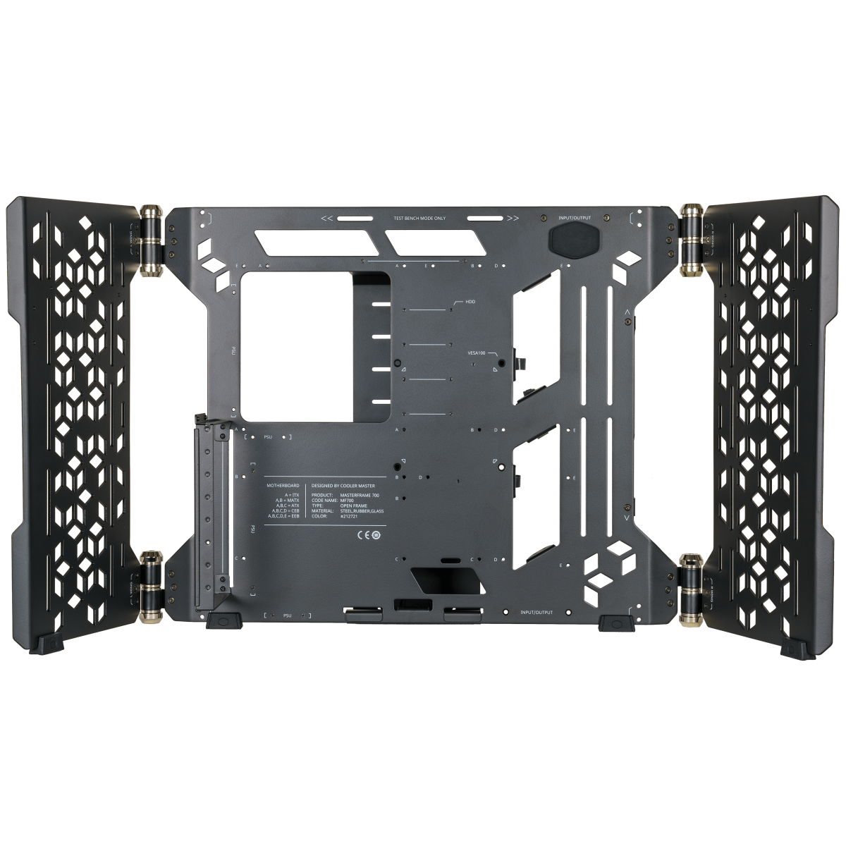 Cooler Master MasterFrame 700 Full Tower Tempered Glass,Test Bench Mode,Open Air Design,Built-in VESA Mount Pc Case - MasterFrame 700 -