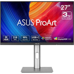 Asus Proart Pa27jcv 27” 5k Hdr Professional Monitor 5k (5120 X 2880), Ips, 99% Dci P3, 100% Srgb, Δe < 2, Usb C Pd 96w, Calman Verified, Color Accurate, Auto Kvm, Luxpixel & Speakers
