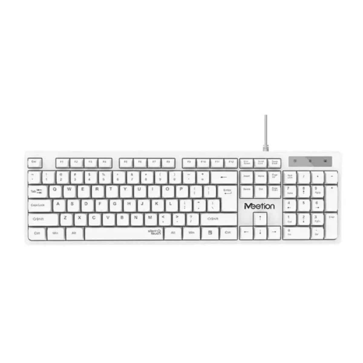Meetion K300 USB Standard Wired Keyboard - White, gaming keyboard